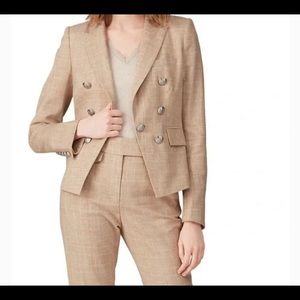 VERONICA BEARD Diego Dickey Jacket in tan cotton and linen size 0 EUC